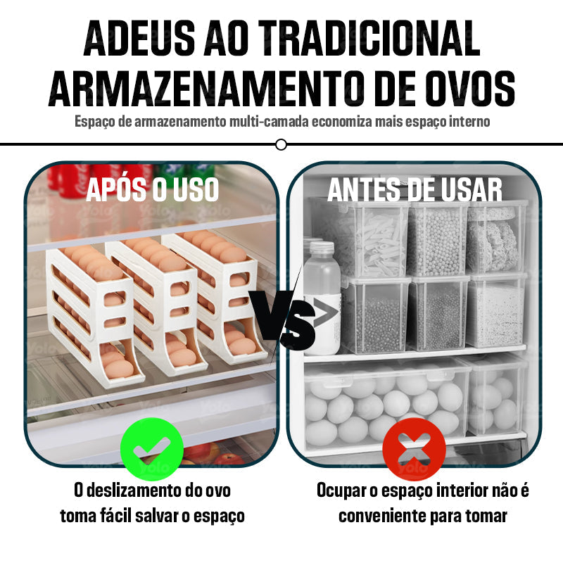 Organizador de Ovos com Rolagem Automática