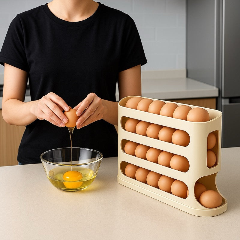Organizador de Ovos com Rolagem Automática