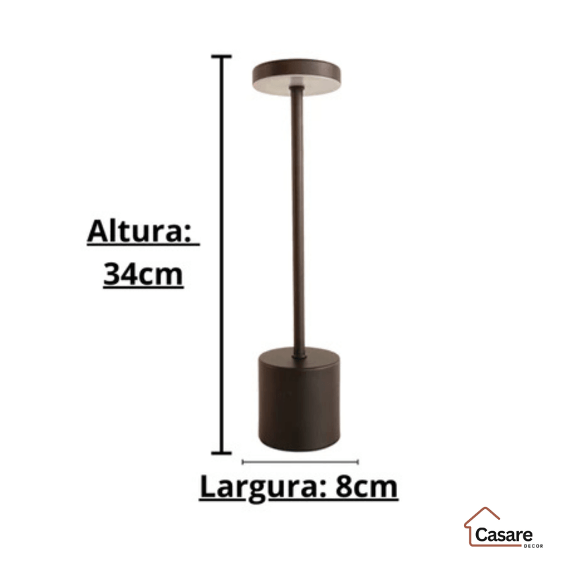 Luminária de Mesa Recarregável Sem Fio
